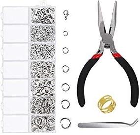 img 1 attached to 💍 1500-Piece Light Gold Jump Rings Kit with Lobster Clasps, Jewelry Pliers - Ideal for Jewelry Making, Findings, Necklace & Earring Repair