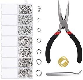 img 4 attached to 💍 1500-Piece Light Gold Jump Rings Kit with Lobster Clasps, Jewelry Pliers - Ideal for Jewelry Making, Findings, Necklace & Earring Repair