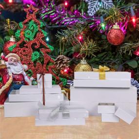 img 2 attached to МОМОНИ Премиумные 13 штук белых подарочных коробок с крышками разного размера, 🎁 включая коробки для халатов глубиной 4 дюйма - набор упаковочных коробок для рождественских подарков, дней рождения и праздников.