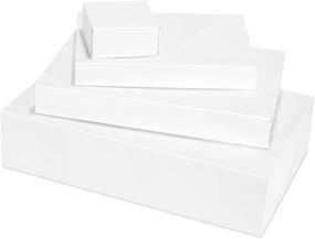 img 1 attached to МОМОНИ Премиумные 13 штук белых подарочных коробок с крышками разного размера, 🎁 включая коробки для халатов глубиной 4 дюйма - набор упаковочных коробок для рождественских подарков, дней рождения и праздников.