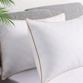 img 4 attached to 🛏️ LUTE Bed Pillows Queen Size Set of 2: Premium Down Alternative Pillows for Side, Back, Stomach Sleepers - Soft & Supportive, 20 x 28 inches