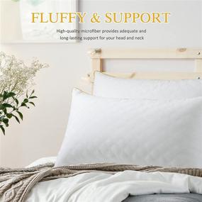 img 3 attached to 🛏️ LUTE Bed Pillows Queen Size Set of 2: Premium Down Alternative Pillows for Side, Back, Stomach Sleepers - Soft & Supportive, 20 x 28 inches