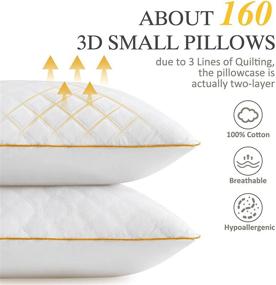 img 2 attached to 🛏️ LUTE Bed Pillows Queen Size Set of 2: Premium Down Alternative Pillows for Side, Back, Stomach Sleepers - Soft & Supportive, 20 x 28 inches