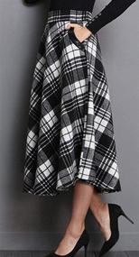 img 1 attached to Daxvens Women's Tartan Skirts with Convenient Pockets – Fashionable Women's Clothing and Skirts