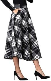 img 3 attached to Daxvens Women's Tartan Skirts with Convenient Pockets – Fashionable Women's Clothing and Skirts