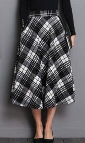 img 2 attached to Daxvens Women's Tartan Skirts with Convenient Pockets – Fashionable Women's Clothing and Skirts