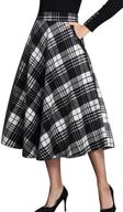 daxvens women's tartan skirts with convenient pockets – fashionable women's clothing and skirts logo