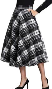 img 4 attached to Daxvens Women's Tartan Skirts with Convenient Pockets – Fashionable Women's Clothing and Skirts