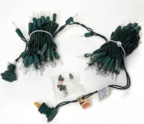 img 1 attached to 🎄 Noma/Inliten Holiday Wonderland Green Wire 100-Count Clear Christmas Light Set