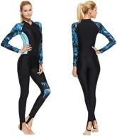 🏊 men women's full body scuba rash guard dive skin uv swimwear - long sleeve one piece front zipper diving wetsuit for surfing, swimming, snorkeling, canoeing logo