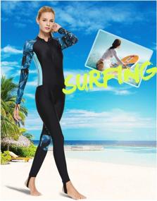 img 1 attached to 🏊 Men Women's Full Body Scuba Rash Guard Dive Skin UV Swimwear - Long Sleeve One Piece Front Zipper Diving Wetsuit for Surfing, Swimming, Snorkeling, Canoeing