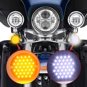 img 3 attached to 🏍️ AKMTIES LED Motorcycle Turn Signals 3 1/4 Inch 1157 - Front Turn Signals Light: Amber Flashing & White Running - Compatible with Softail, Road King, Ultra Classic, Road Glide, Ultra Limited, Electra Glide