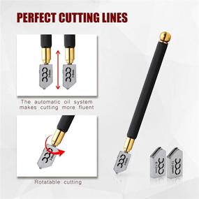 img 1 attached to 🔪 CCC TEEZY Glass Cutter Tool 2mm-20mm: Carbide Tip, Pencil Style with Oil Feed - Includes Extra Blades, Screwdriver, and Dropper - Ideal for Glass/Mosaic/Mirror Cutting