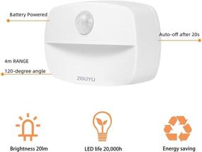 img 1 attached to 🚽 ZISUYU Stick-on Motion Sensor Light Indoor LED Nightlight – Battery Operated Lights for Toilet, Closet, Bathroom, Bedroom, Hallway, Stair