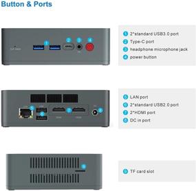 img 2 attached to 💻 Intel Core i3-5005U 2.0Ghz Beelink Mini PC with 8GB RAM 128GB SSD Windows 10 Pro 64-Bit: U55 Mini Computer Support HD Dual HDMI, Bluetooth 4.0, Dual WiFi, Gigabit Ethernet, USB3.0