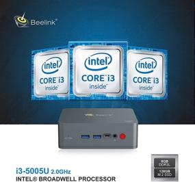 img 3 attached to 💻 Intel Core i3-5005U 2.0Ghz Beelink Mini PC with 8GB RAM 128GB SSD Windows 10 Pro 64-Bit: U55 Mini Computer Support HD Dual HDMI, Bluetooth 4.0, Dual WiFi, Gigabit Ethernet, USB3.0