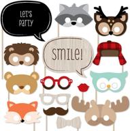 🦊 delightful woodland creatures photo booth props - 20 count by big dot of happiness логотип