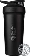 🧃 insulated stainless steel water bottle with wire whisk - blenderbottle strada shaker cup, 24-ounce, black logo