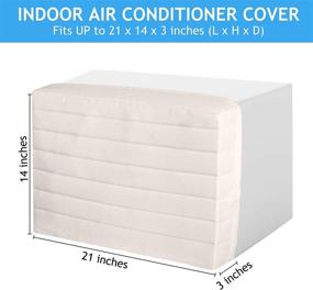 img 3 attached to 🏠 Tatuo 2-Pack Indoor Air Conditioner Cover - Double Insulation White AC Cover with Drawstring for Interior Use, 21 x 14 x 3 inches (L x H x D)