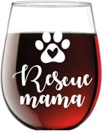 rescue mama stemless crystal glass logo
