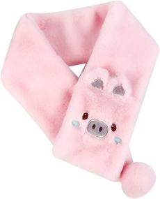 img 4 attached to Cute Cat Plush Scarf - Girls Boys Warm Winter Neckwarmer, Thick Soft Shawl Wrap Scarves