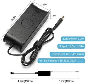 img 3 attached to 🔌 High-quality 19.5V 3.34A 65W AC Adapter Charger for Dell Inspiron 15 3521 3537 3531 15R 5521 5537 17 3721 5748 17R 5737 5721 14 3421 5421 14R 5437 5421 N5110 N5010 N7110