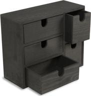 black diy capri desk organizer - small wooden box for office supplies, sewing kit & jewelry storage - decorative project логотип