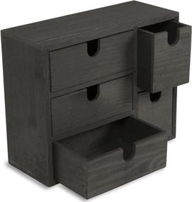 img 4 attached to Black DIY Capri Desk Organizer - Small Wooden Box for Office Supplies, Sewing Kit & Jewelry Storage - Decorative Project