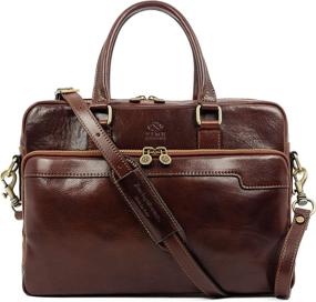 img 4 attached to Leather Briefcase Laptop Attache Unisex Laptop Accessories