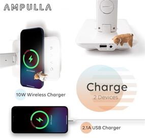 img 2 attached to Wireless Charging LED Desk Lamp with USB Port, Built-in Clock, Alarm, Date, Temperature, and Touch Control for Home Office