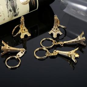 img 1 attached to Outus 15 Pieces Eiffel Tower Keyring Retro Adornment French Souvenirs Keychains (Gold)