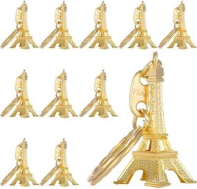 img 4 attached to Outus 15 Pieces Eiffel Tower Keyring Retro Adornment French Souvenirs Keychains (Gold)