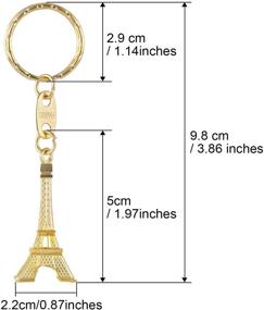 img 3 attached to Outus 15 Pieces Eiffel Tower Keyring Retro Adornment French Souvenirs Keychains (Gold)