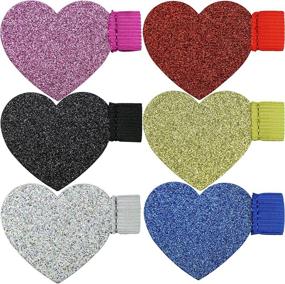 img 4 attached to Colorful Glitter Heart Pen Loop - Pack of 6 Adhesive Pen Holders with Elastic Design for Fridge, Notebooks, Calendar, Laptop, Desk - by Naitefly