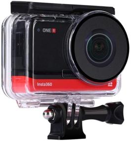 img 2 attached to 📷 Ultimate Dive Case for Insta360 ONE R 360 Degree Action Camera: Waterproof 30M Protective Shell with Bonus Bracket Accessories