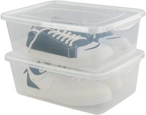 img 1 attached to 📦 Jekiyo 14 Quart Clear Plastic Latching Storage Bin with Lid - 4 Pack Containers