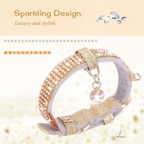 img 3 attached to 🐾 Премиальный ошейник PetsHome Bling Rhinestone для кошек и собак: из качественной искусственной кожи с подвеской - регулируемый ошейники для маленьких и средних питомцев