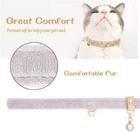 img 1 attached to 🐾 Премиальный ошейник PetsHome Bling Rhinestone для кошек и собак: из качественной искусственной кожи с подвеской - регулируемый ошейники для маленьких и средних питомцев