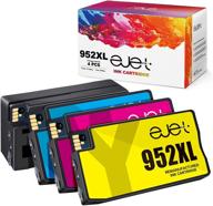 ejet remanufactured 952xl ink cartridges combo pack for hp 952xl ink - officejet pro 8710 8720 7740 8740 7720 8715 printer tray - 4pcs (1 black, 1 cyan, 1 magenta, 1 yellow) logo