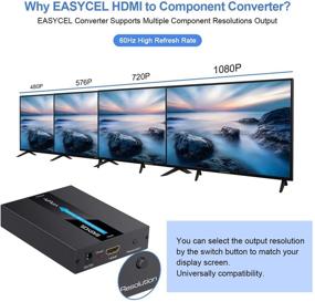 img 1 attached to 💻 EASYCEL HDMI to Component Converter with HDMI and Component Cables, High-definition Aluminum HDMI to RGB Converter, HDMI to YPbPr 5RCA Converter with Enhanced Scaler Function