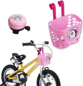 img 4 attached to 🦄 MINI-FACTORY Kid's Bike Basket and Bell 2pcs Play Set for Girls - Cute Pink Unicorn Cartoon Pattern Bicycle Handlebar Basket Plus Safe Cycling Ring Horn (Basket + Bell)