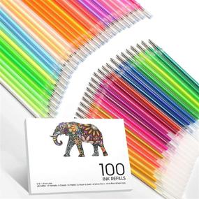 img 4 attached to 🖍️ ZSCM 100 Colors Gel Pen Ink Refills: Glitter Neon Refills for Kids Drawing, Adult Coloring Books, Bullet Journaling - No Repeats!