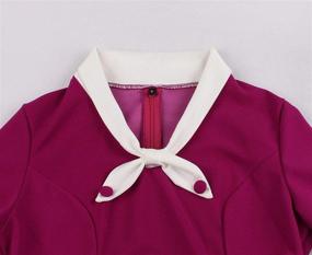 img 2 attached to 👗 Stylish and Chic: Wellwits Women's Office Colorblock Vintage Dress Collection