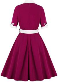 img 3 attached to 👗 Stylish and Chic: Wellwits Women's Office Colorblock Vintage Dress Collection