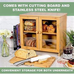 img 3 attached to 🍞 LuvURkitchen Large Bread Box with Adjustable Shelf and Stainless Steel Bread Knife: A Versatile Bread Storage Solution for Your Kitchen Countertop