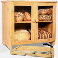 🍞 luvurkitchen large bread box with adjustable shelf and stainless steel bread knife: a versatile bread storage solution for your kitchen countertop логотип