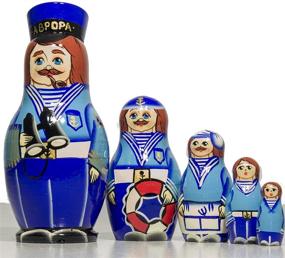 img 4 attached to Russian Nesting Doll Traditional Matryoshka Novelty & Gag Toys for Nesting Dolls