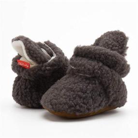 img 2 attached to 👶 Cotton Cozy Infant Baby Booties | Non Skid Soft Sole Ankle Boots with Grippers | First Walking Shoes for Baby Boys and Girls | Slippers Socks Toddler