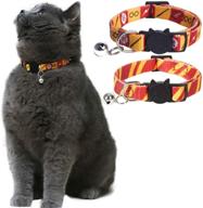 🐱 coomour 2pcs breakaway cat collar set with adorable bell - adjustable for kitty safety - fits 7-11 inch felines logo