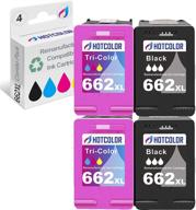 🖨️ hotcolor 662xl ink cartridges cz105al cz106al for hp deskjet ink advantage 1015 1515 2515 2545 all-in-one printer - hp printer ink 662 xl (2 black 2 tri-color,4-pack) logo